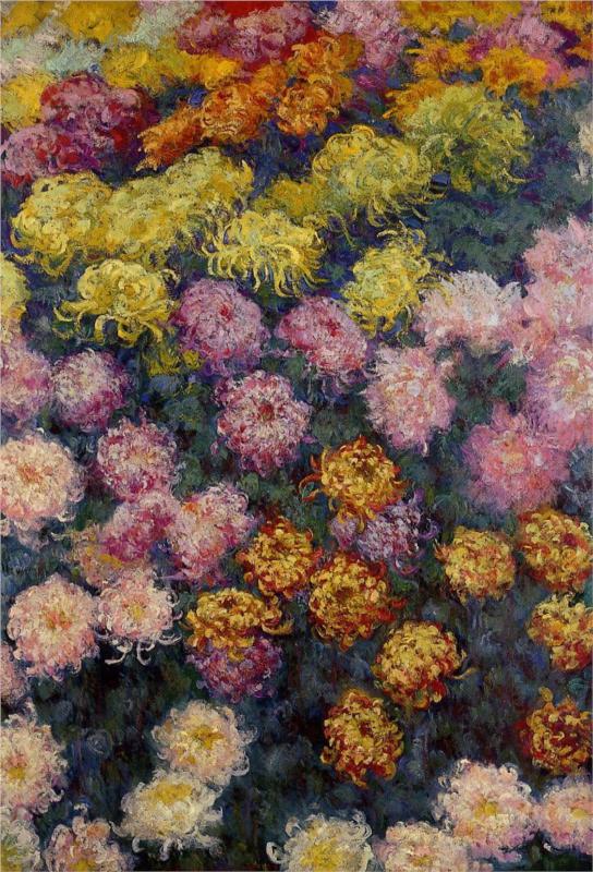 Bed of Chrysanthemums - Claude Monet Paintings